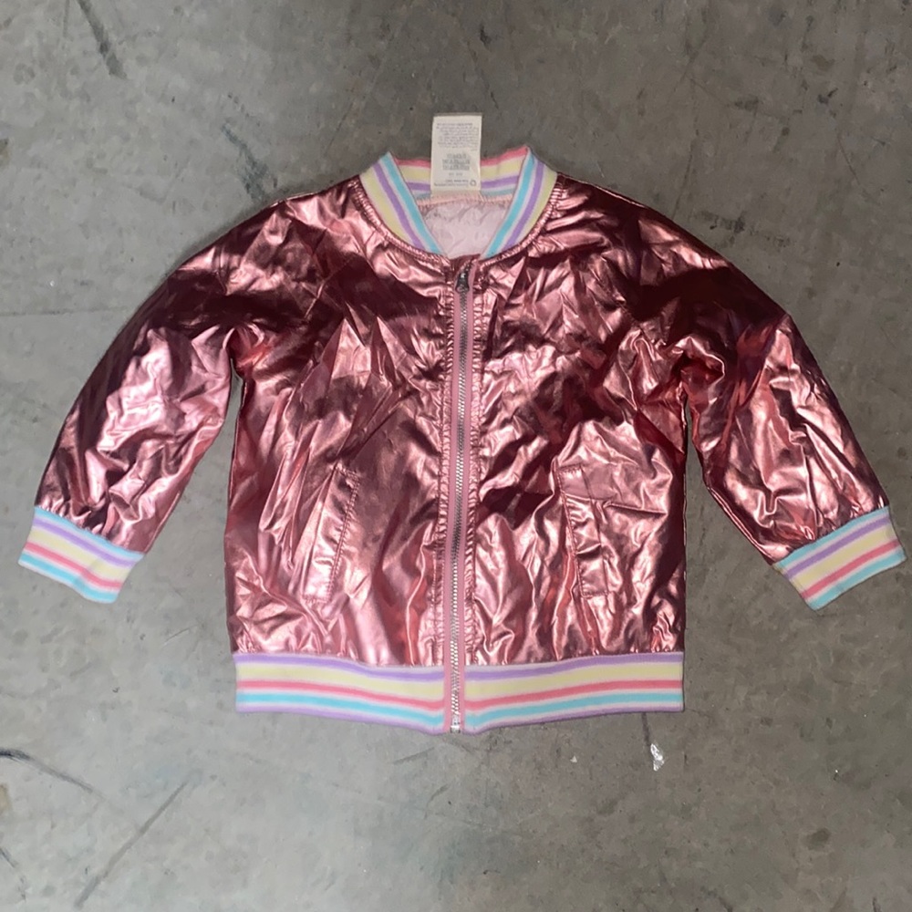 First Impressions Pink Metallic Zip Up Jacket 🌵18 months